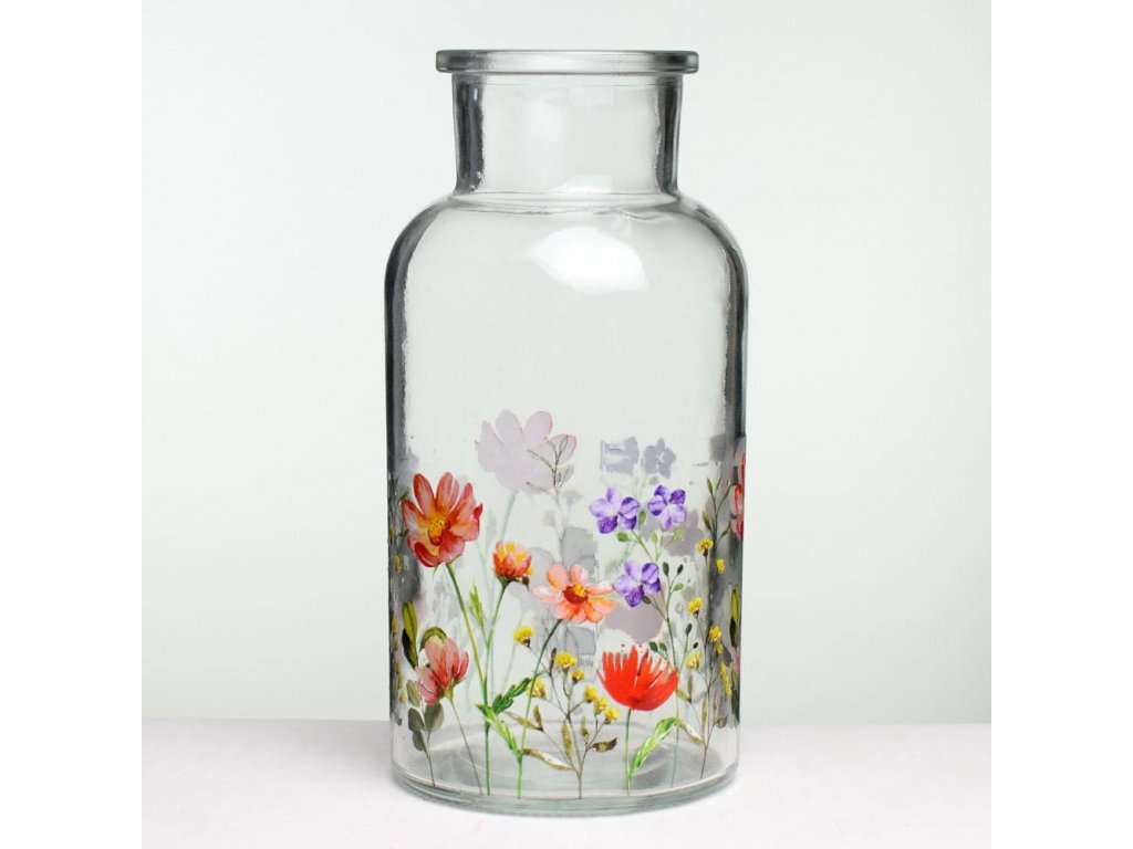 Skleněná váza na květiny 8x8x16,5 cm